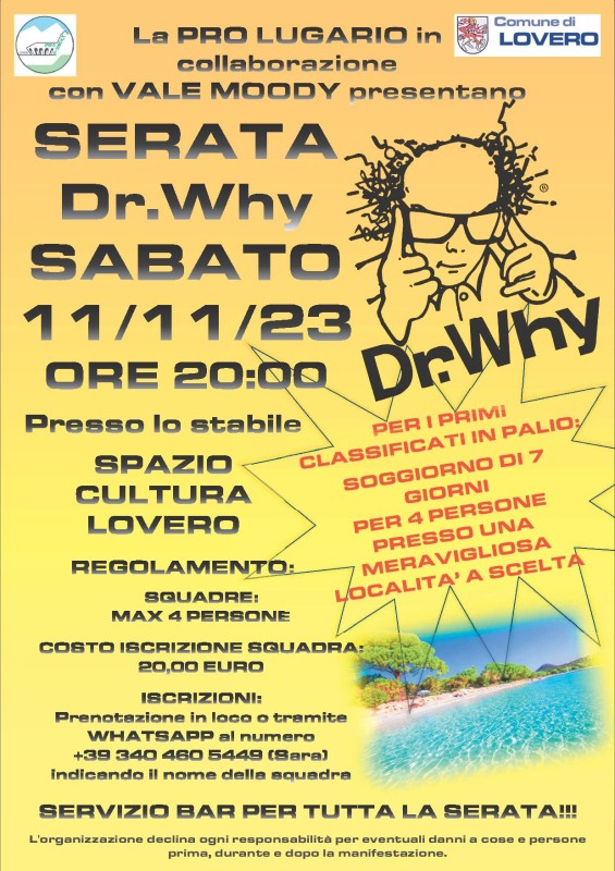 SERATA DR.WHY - SABATO 11 NOVEMBRE 2023