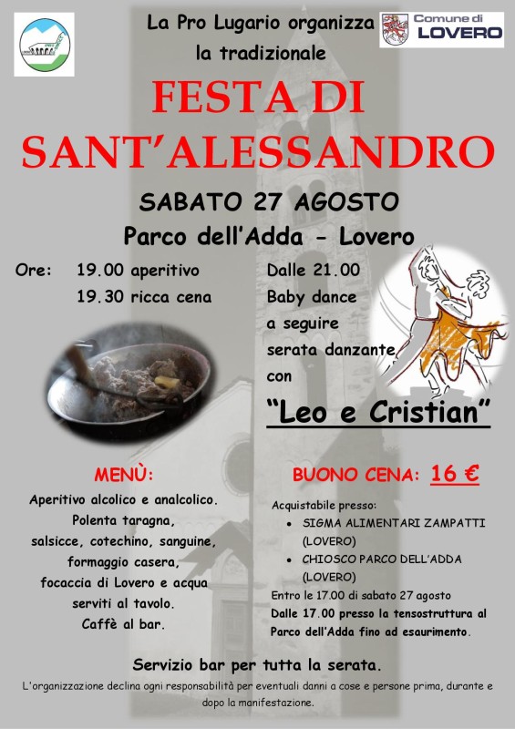 FESTA DI SANT'ALESSANDRO - SABATO 27 AGOSTO 2022